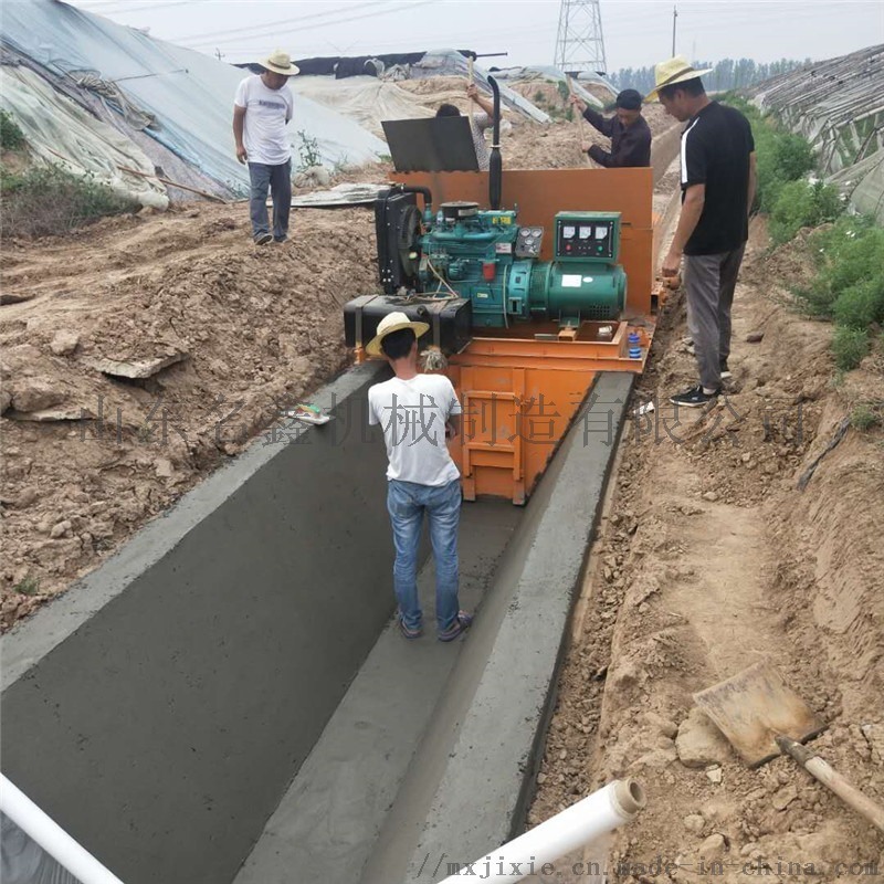 渠道成型机 小型路边沟一次成型机 排水渠道滑模机