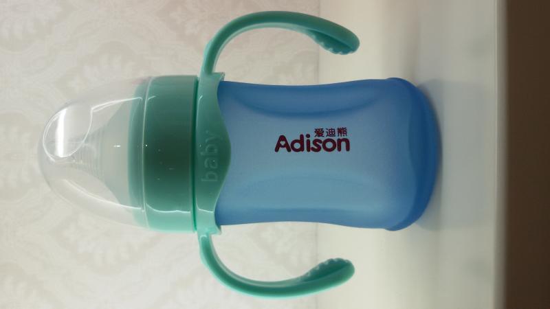 OEM代工-BPA290感温变色抗摔防滑钛金玻璃奶瓶180ML