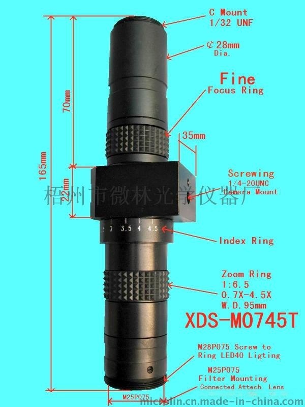 可旋转3D变倍镜头0.7-4.5X