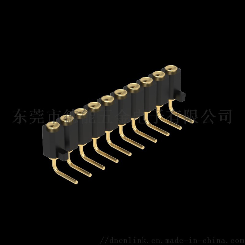 2.54MM H4.0 单排 90度DIP 凹面接触 ?柱
