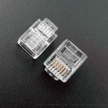 高品质RJ11水晶头6P6C电话插头6芯线  100个一包