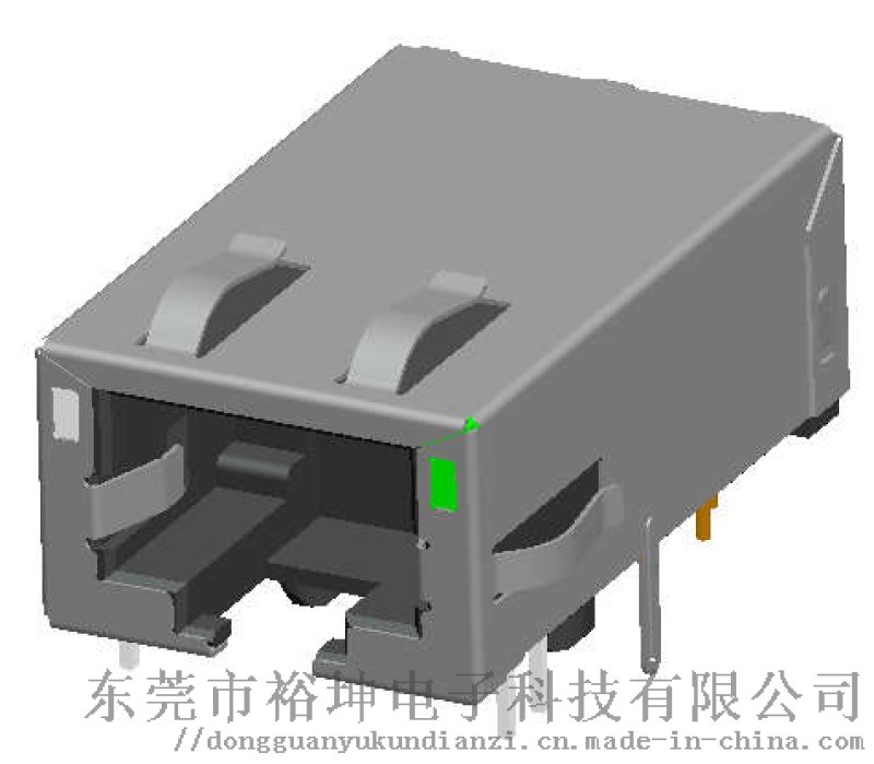 RJ45 1x1长款 10G+POE 带滤波 连接器