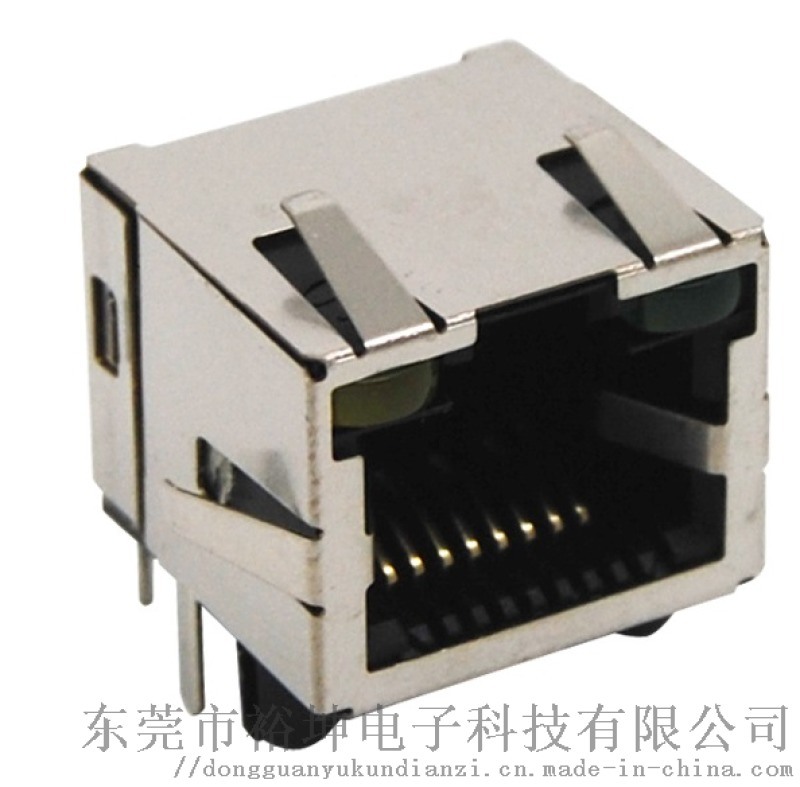 RJ45 1x1 90度 带灯带灯 连接器