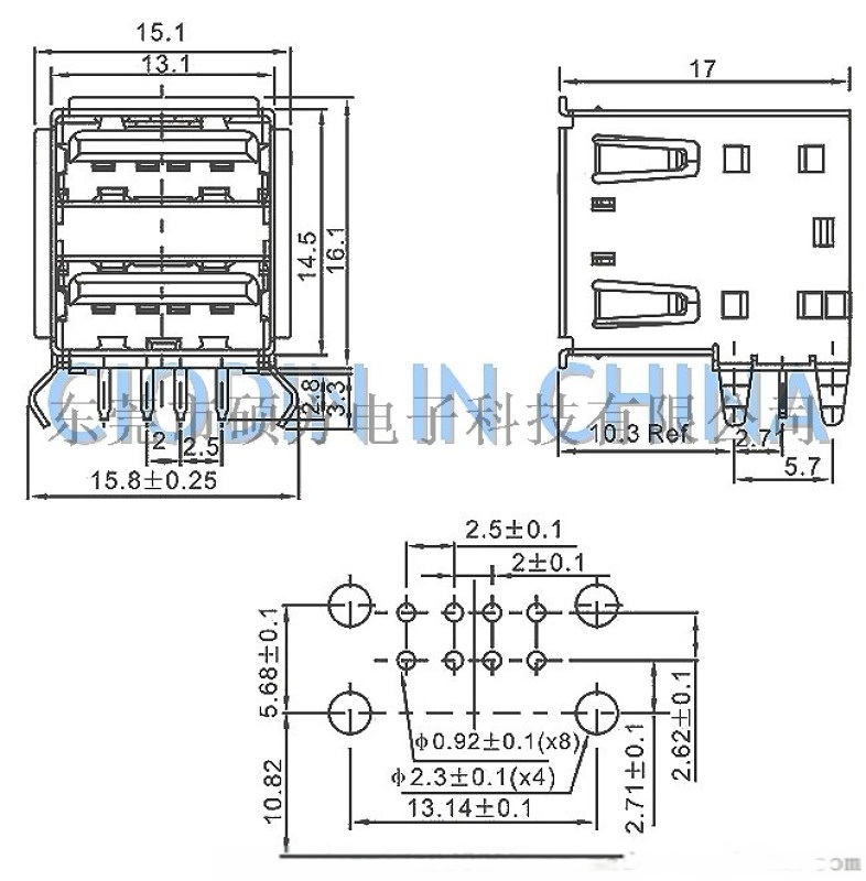 硕方 2.0USB连接器