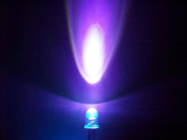 5mm圆头紫光LED，380nm紫光灯珠