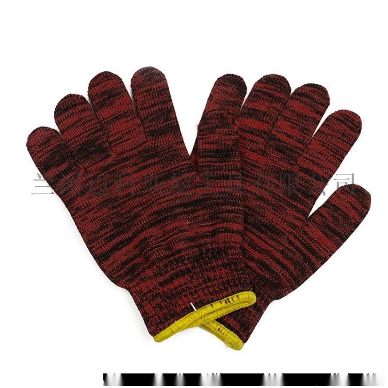 10针电脑机红黑棉纱手套（60G/双）