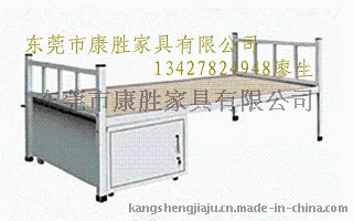 (厂家直销）床下带柜单层铁床-员工宿舍单人单层床