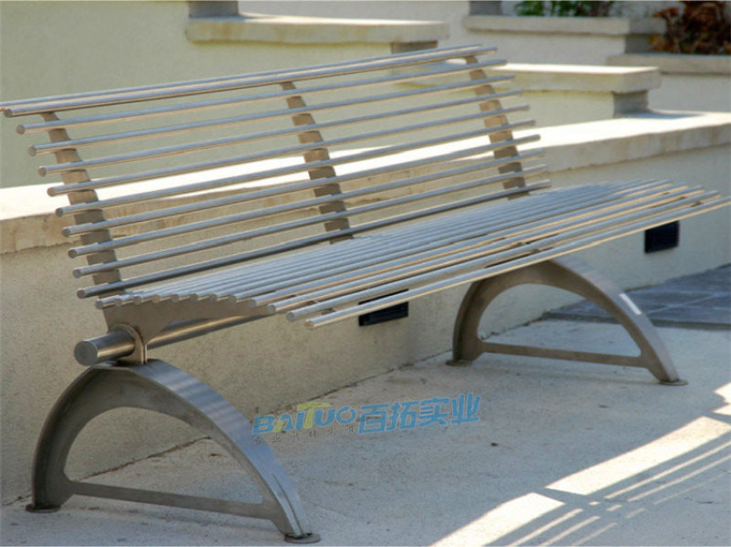 户外公园不锈钢长凳公共商场休息长条凳子球场长凳