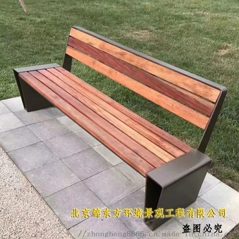 户外长条椅 2020异型座椅定制 实木公园椅