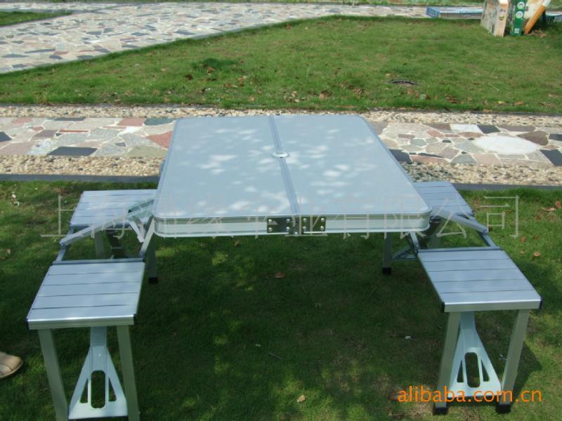 铝合金折叠桌椅 户外休闲折叠连体桌椅批发定制厂家