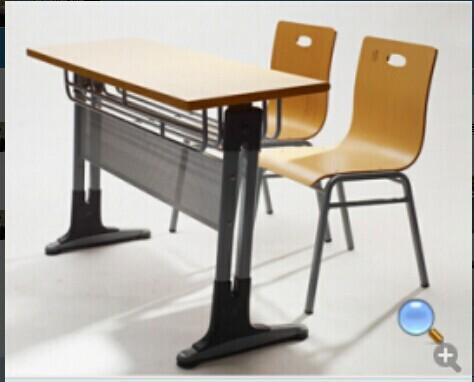 双人双柱课桌椅 校用培训桌椅 学生学习桌